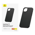 Phone Case for iPhone 15 ProMax Baseus Fauxther Series (Black) - Slika 3