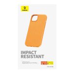 Phone Case for iPhone 15 Plus Baseus Fauxther Series (Orange) - Slika 3