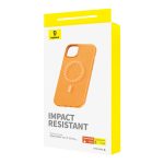 Magnetic Phone Case for iPhone 15 Plus Baseus Fauxther Series (Orange) - Slika 3