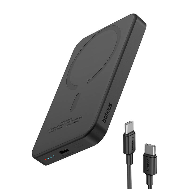 36718_10 Magnetic Mini Powerbank Baseus 5000mAh, USB-C 20W (black) - Slika 7