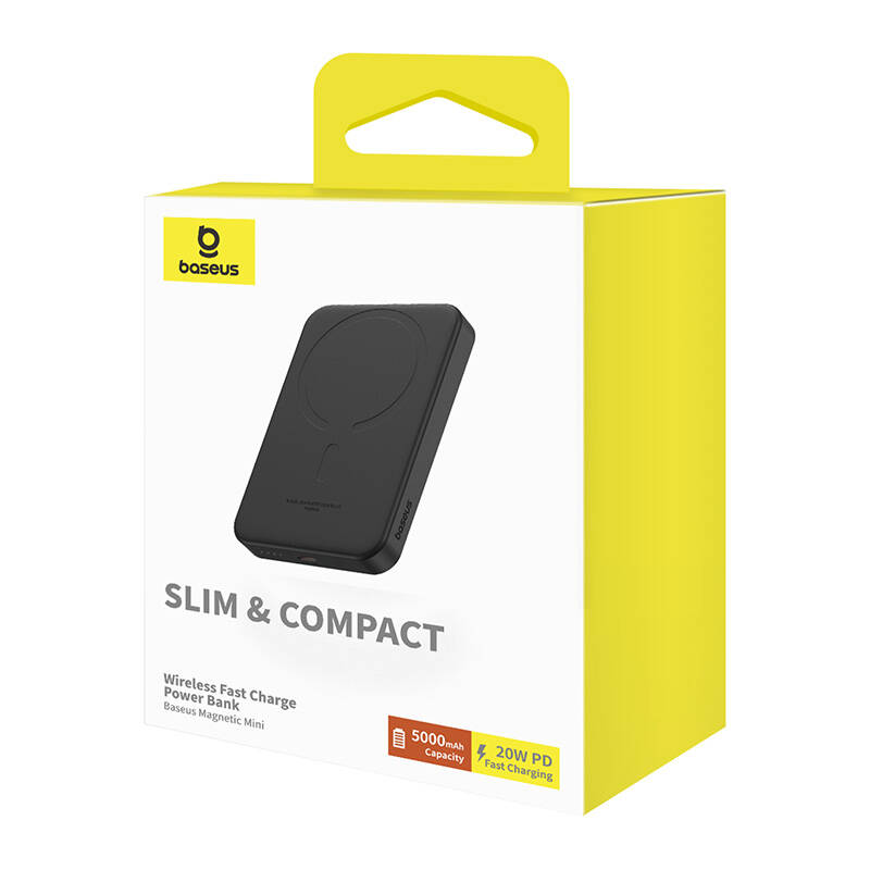 36718_3 Magnetic Mini Powerbank Baseus 5000mAh, USB-C 20W (black) - Slika 8