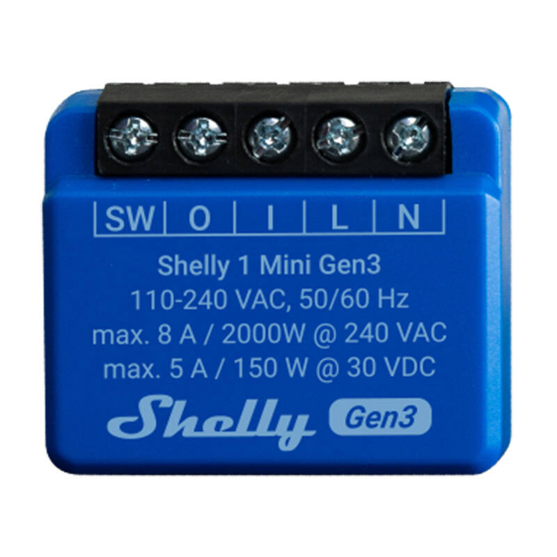 37655_1 Shelly 1 Mini Gen3 Controller, WiFi/Bluetooth - Slika 1