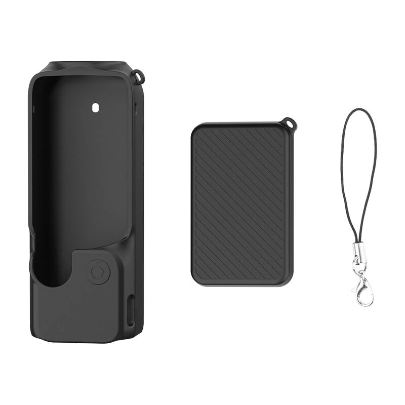 45091_3 Silicone Cover Case Set with Strap PULUZ For DJI OSMO Pocket 3 (Black) - Slika 3