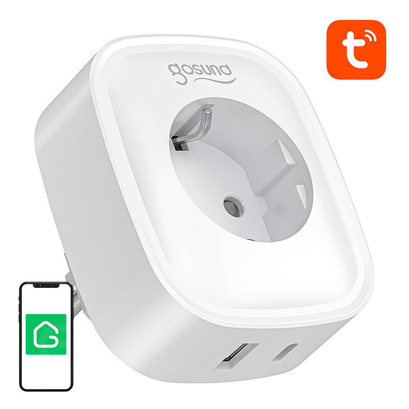 47234_2 Gosund SP6 16A USB-C 20W Tuya smart WiFi/Bluetooth socket - Slika 1