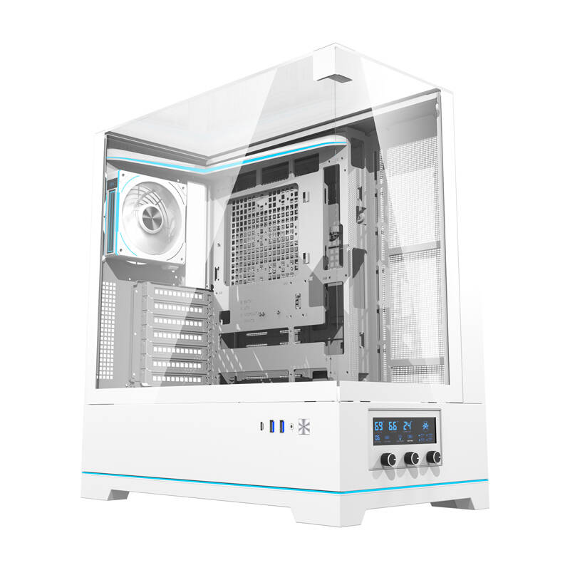 48342_1 Darkflash DY450 PRO computer case (white) + 1 fan - Slika 1