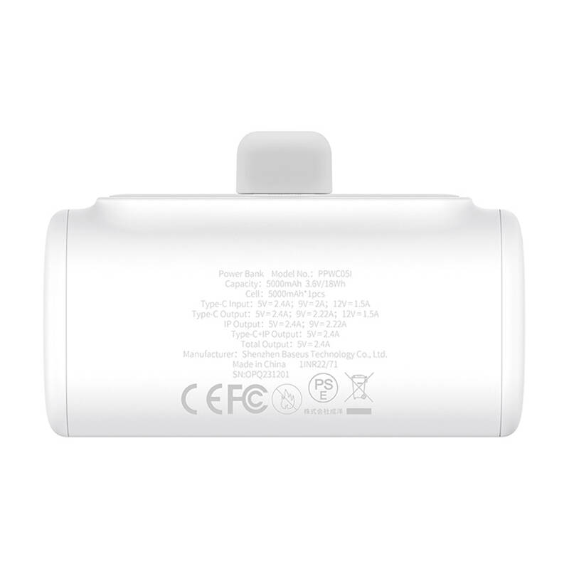 44843_4 Powerbank OS-Baseus Compact IP 5000mAh 20W (white) - Slika 5