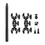 Motorcycle/bicycle mount PULUZ with two clamps and selfie stick 150 cm - Slika 2