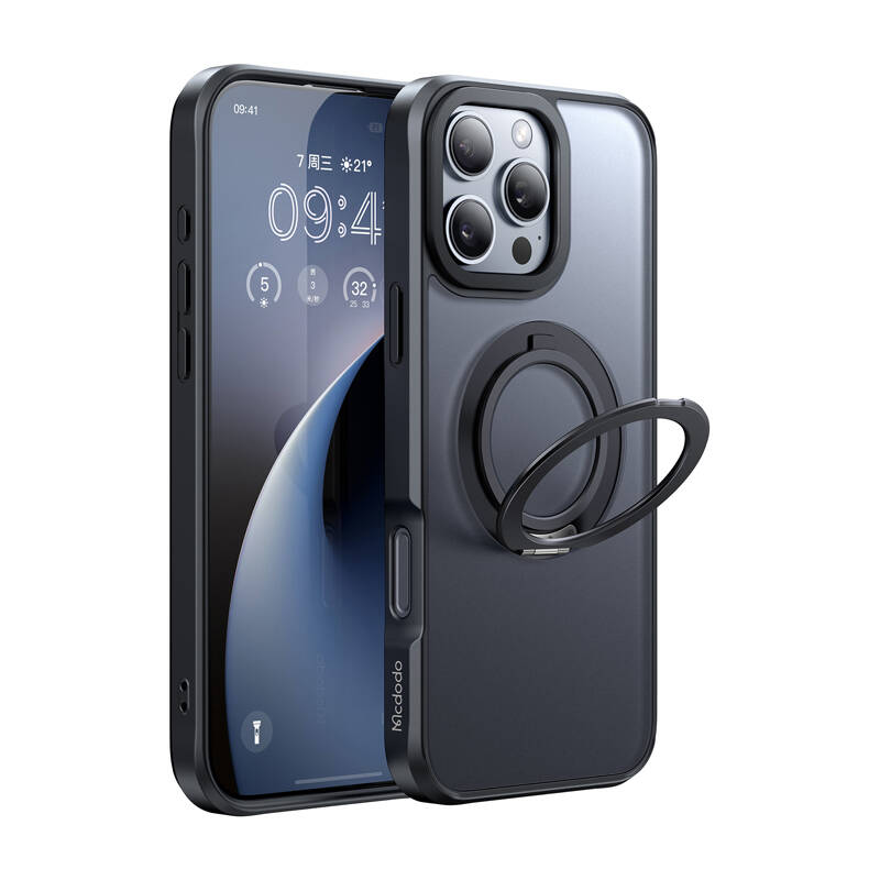 48080_1 McDodo PC-4933 MagSafe case for iPhone 16 Pro Max with stand (black) - Slika 1