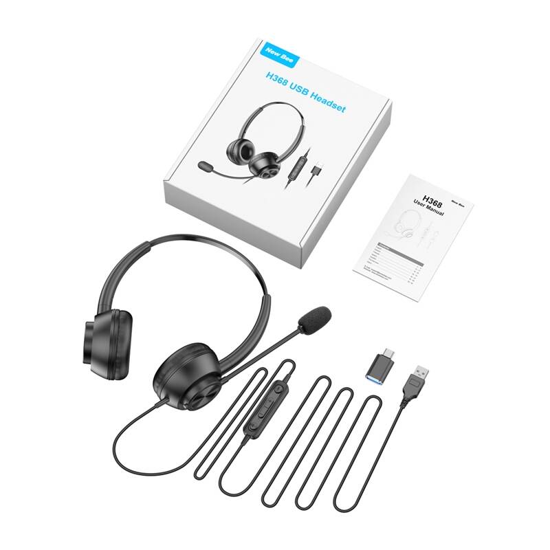49683_2 Wired headset with microphone New Bee H368 - Slika 2