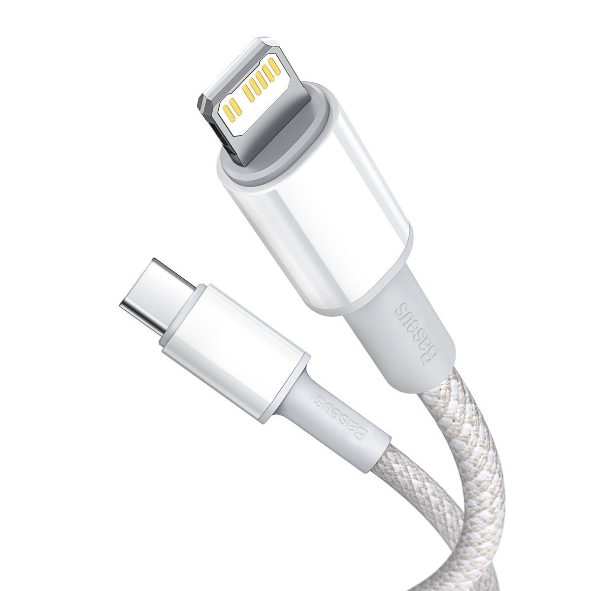 20198_1 USB-C to Lightning Baseus High Density Braided Cable, 20W, PD, 2m (white) - Slika 2