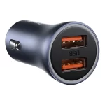 Ładowarka samochodowa Baseus Golden Contactor Pro, 2x USB, 40W (szara) + kabel USB do USB-C 1m (czarny) - Slika 5