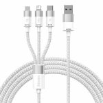 3in1 USB cable Baseus StarSpeed Series, USB-C + Micro + Lightning 3,5A, 1.2m (White) - Slika 8