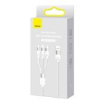 3in1 USB cable Baseus StarSpeed Series, USB-C + Micro + Lightning 3,5A, 1.2m (White) - Slika 6