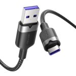 USB 2.0 A to USB-C 6A Vention CTOBF 1M cable (black) - Slika 2