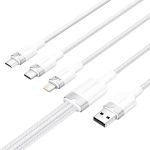 USB 2.0 A to 3in1 3A cable Vention CTPWG 1.5M (white) - Slika 2