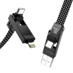 Blitzwolf BW-HDC7 4-in-1 USB+C+Lightning cable 240W 1.2m (black) - Slika 4