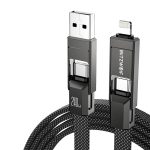 Blitzwolf BW-HDC7 4-in-1 USB+C+Lightning cable 240W 1.2m (black) - Slika 2