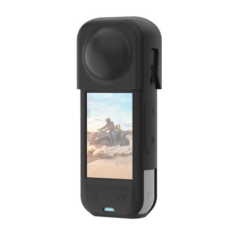 53255_1 PULUZ silicone protective case with lens cover for Insta360 X5 (black) - Slika 1