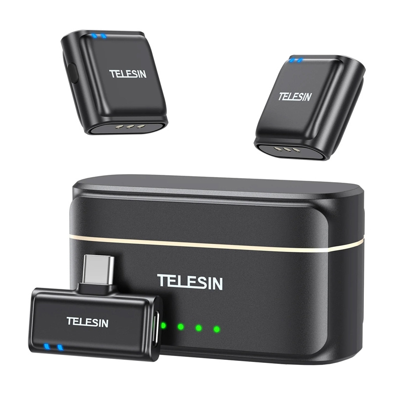 53582_1 TELESIN wireless tie microphone + powerbank for phones (USB-C) - Slika 1