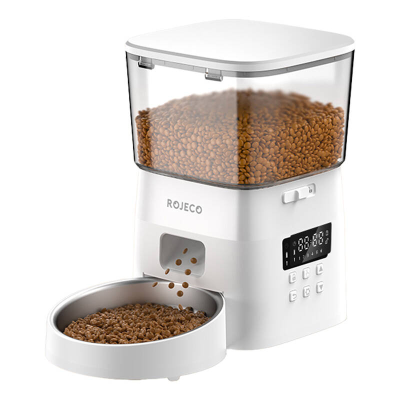44171_1 Rojeco 2L Automatic Pet Feeder Button Version (White) - Slika 1