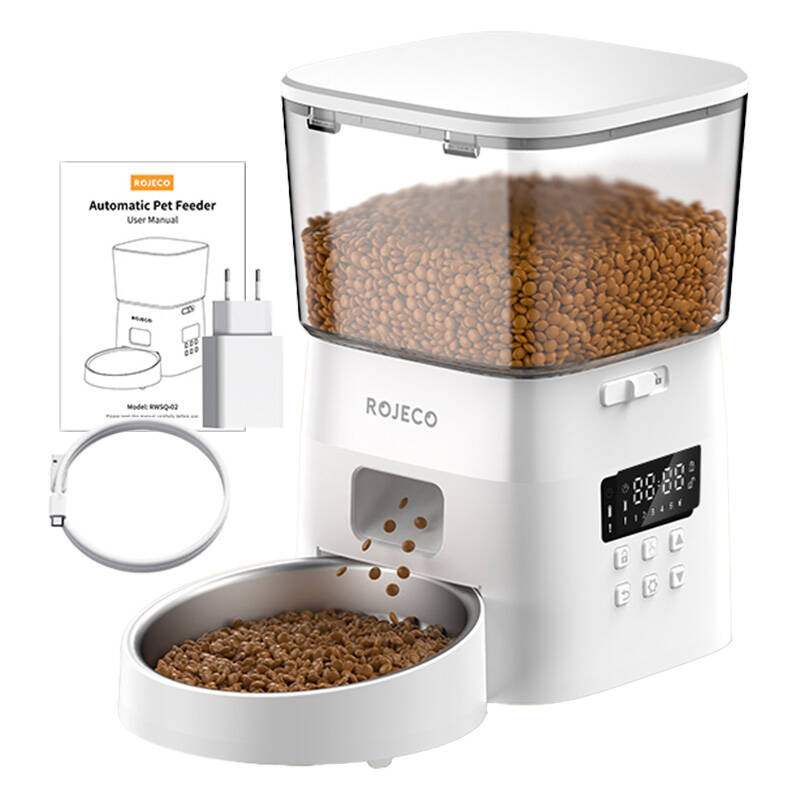 44171_2 Rojeco 2L Automatic Pet Feeder Button Version (White) - Slika 2