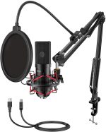 Condenser microphone with tripod Fifine T732 (black)