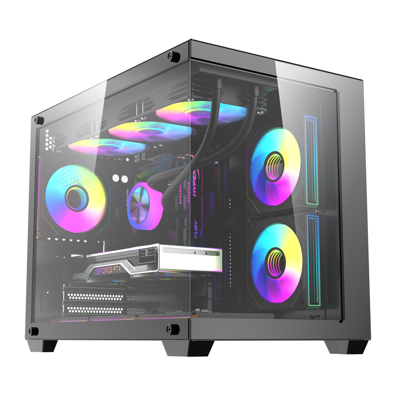 57095_1 DarkFlash B275 PRO computer case (black) + 6 fans - Slika 1