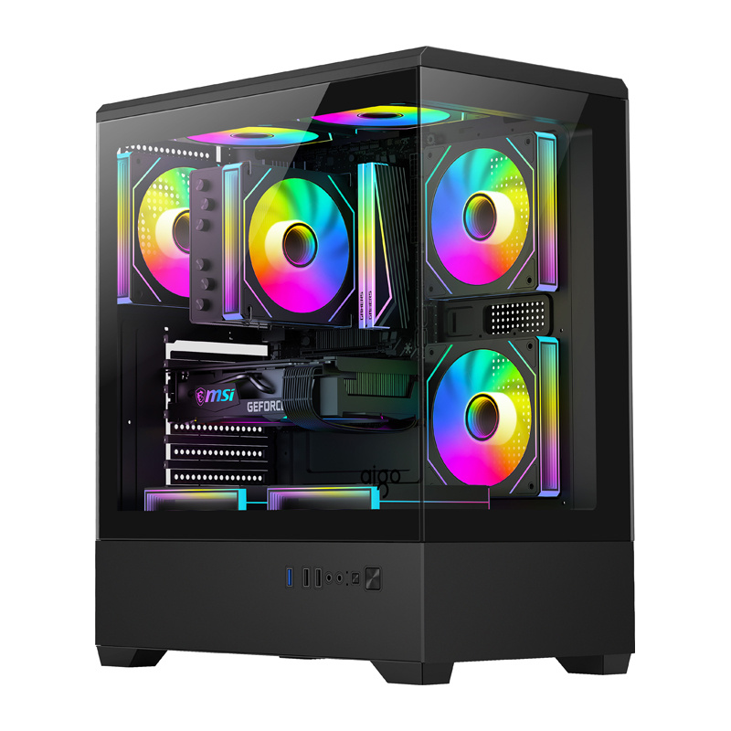 57090_1 DarkFlash C365 computer case (black) + 5 fans - Slika 1