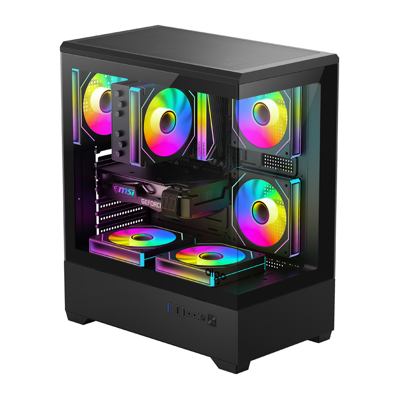 57090_2 DarkFlash C365 computer case (black) + 5 fans - Slika 2