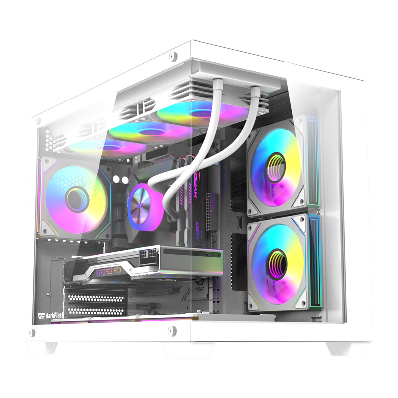57096_1 DarkFlash B275 PRO computer case (white) + 6 fans - Slika 1