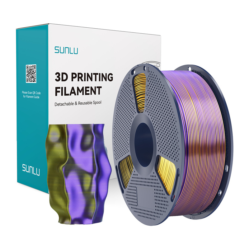 58140_1 Sunlu PLA+ Silk Tri-Color Filament (Black, Gold, and Purple) - Slika 1
