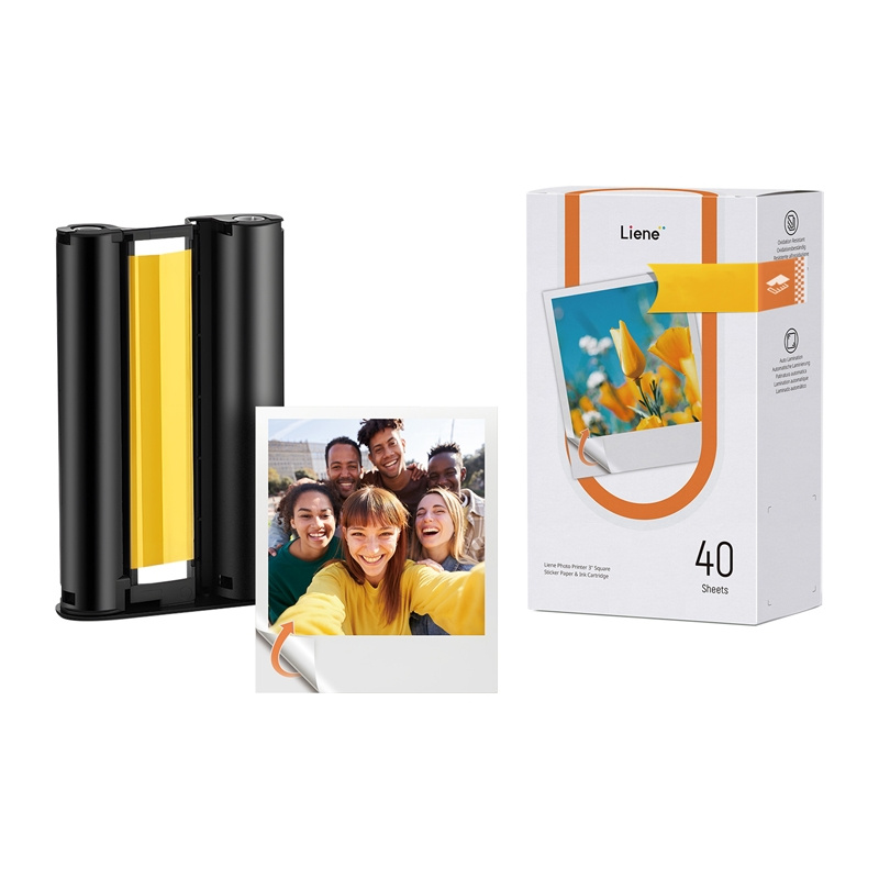 59811_1 Liene Amber 3x3" Self-Adhesive Photo Paper, 40 Sheets + 1 Refill - Slika 1