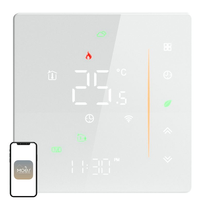 59964_4 MOES WHT-006-GB-WH Wi-Fi Thermostat for Electric Heating (White) - Slika 1