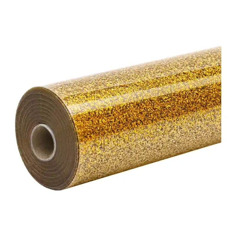 60961_1_1 HTVRONT Glitter Heat Transfer Film, 30.5 cm x 90 cm (gold) - Slika 1