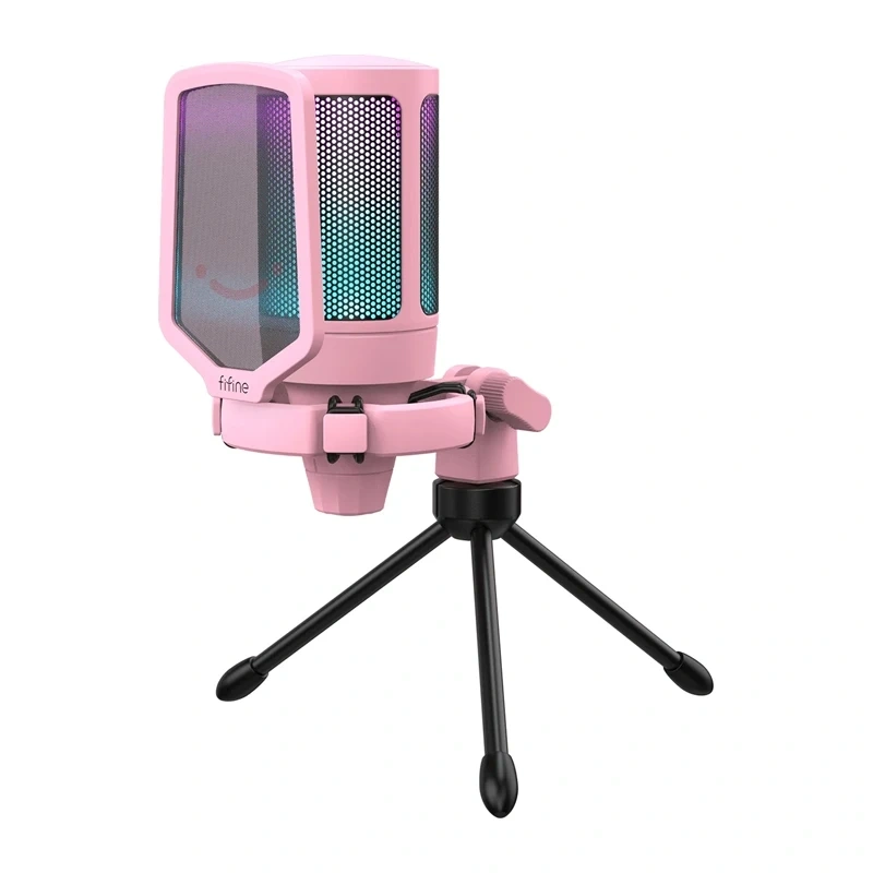 61123_1_1 Fifine A6V Gaming Microphone (Pink) - Slika 1