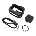Puluz Silicone Case for GoPro HERO12, HERO11, HERO10, and HERO9 Black with Lens Cover and Strap (Black) - Slika 2